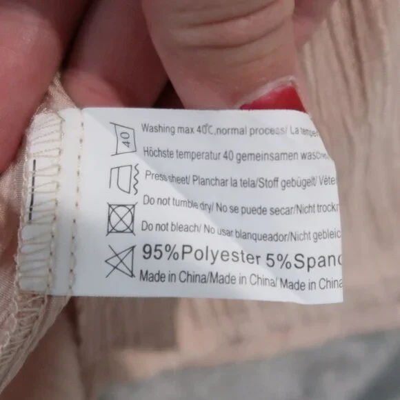 Zeagoo Shirt Womens L Cream Blouse Button Down Collared Short Sleeve Cuffed Hem - Picture 10 of 12